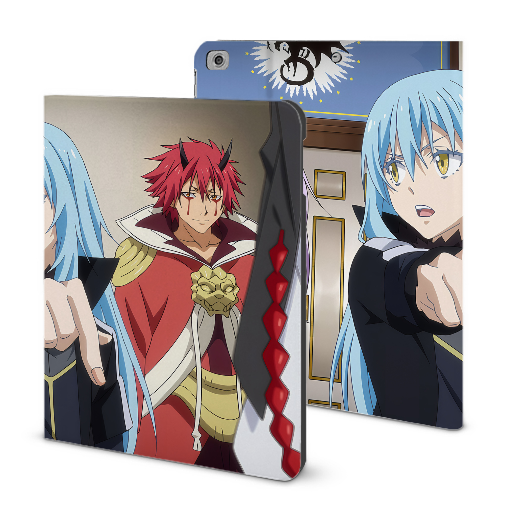 （画像用） 転スラ Regarding Reincarnated to Slime IPad ケース ブック型 PUレザー TPU 耐衝撃 軽量 薄型 ペン収納なし 全面保護 IPad 各モデル対応